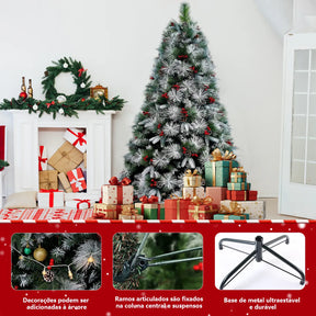 Árvore Natal Pinheiro Luxo Cheia 180cm Com/ Pinhas Decorada - Oferta Imperdível Black Friday 2025